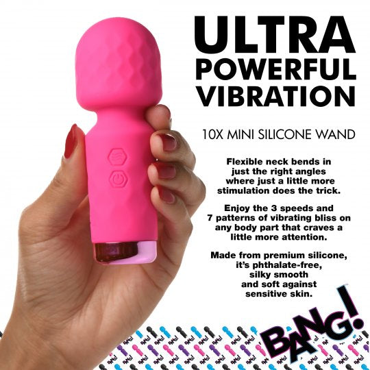 10X Mini Silicone Wand - Pink